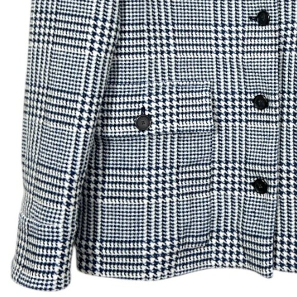 Theory Darwin Wool Blend Plaid Shacket Pocket Shirt Jacket Wool Blend Medium New - Picture 3 of 5